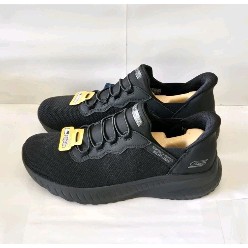 Skechers Men's Slip-Ins BOBS Sport Squad Solid Step Shoes Black Size 9.5 - Picture 2 of 6